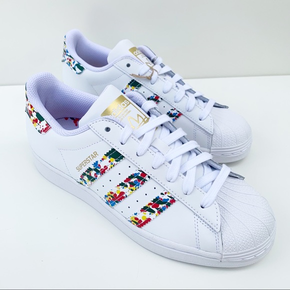adidas SUPERSTAR SHOES Marble/Splash White/Gold - Picture 3 of 16